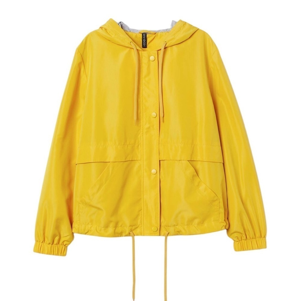Divided H&M Yellow Lightweight Hoodie Windbreaker Jacket Size Small - Picture 1 of 17